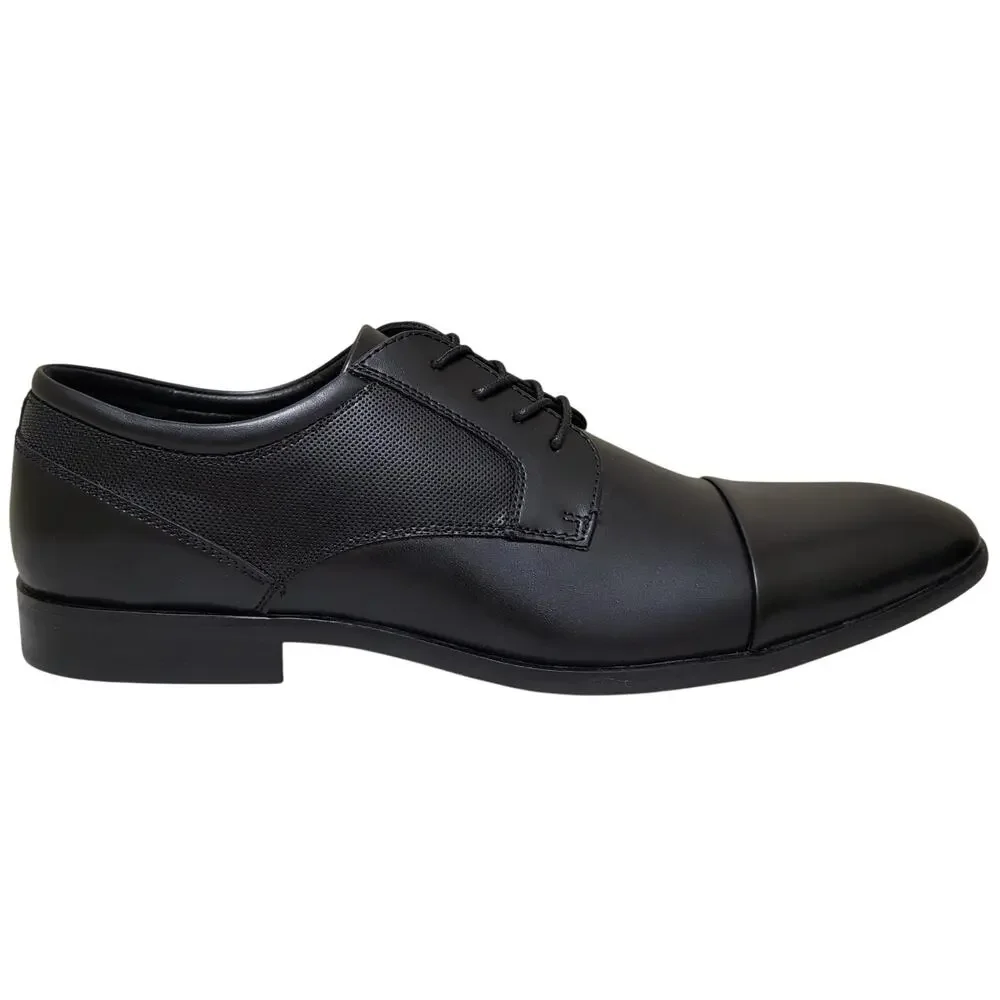Alfani Men Victor Cap Toe Derby Oxfords Size US 9M Black Faux Leather